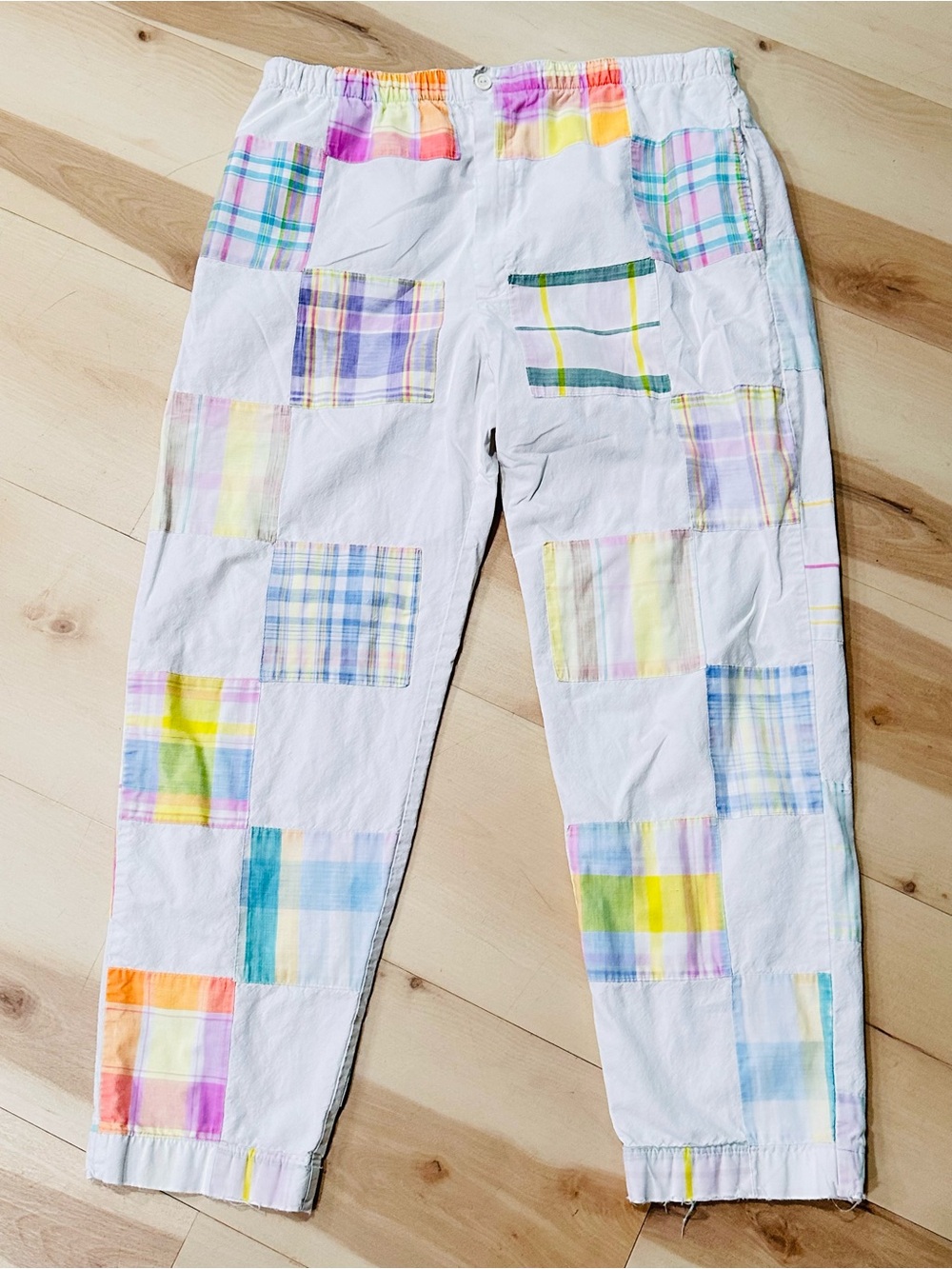 Patchit Vintage 90s Patchit Patchwork Plaid Pants Womens Sz M Multicolor Madras